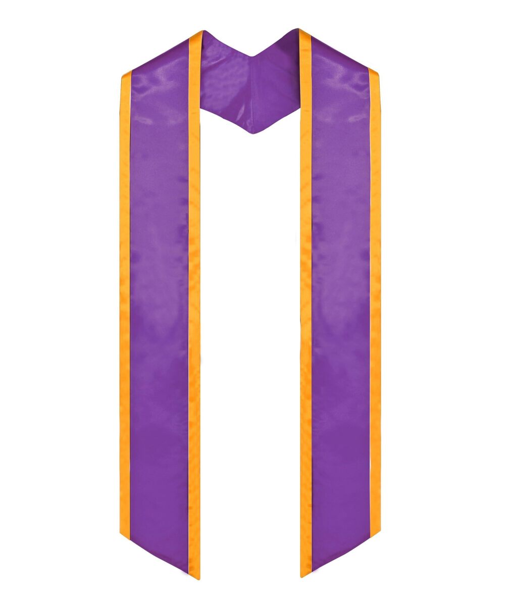 1863 Adult Plain Graduation Honor Stole Sash Angled End With Trim 72" Long
